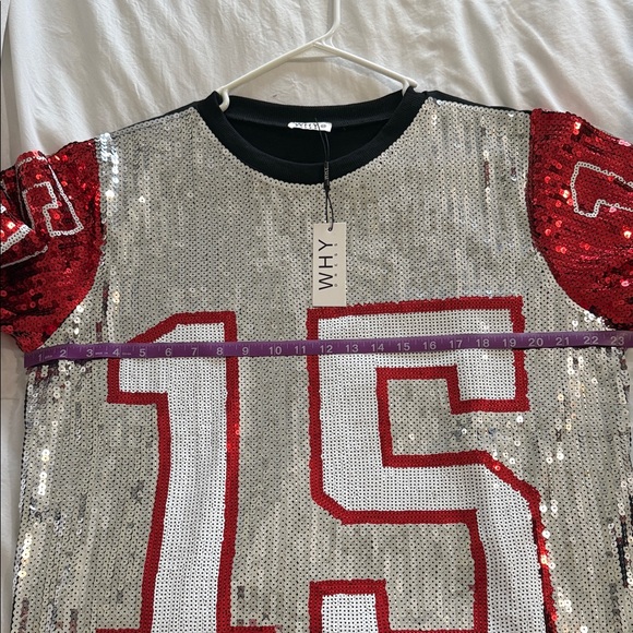 Chiefs Silver and Red Sequin Number 15 Dress NWT - Picture 5 of 6